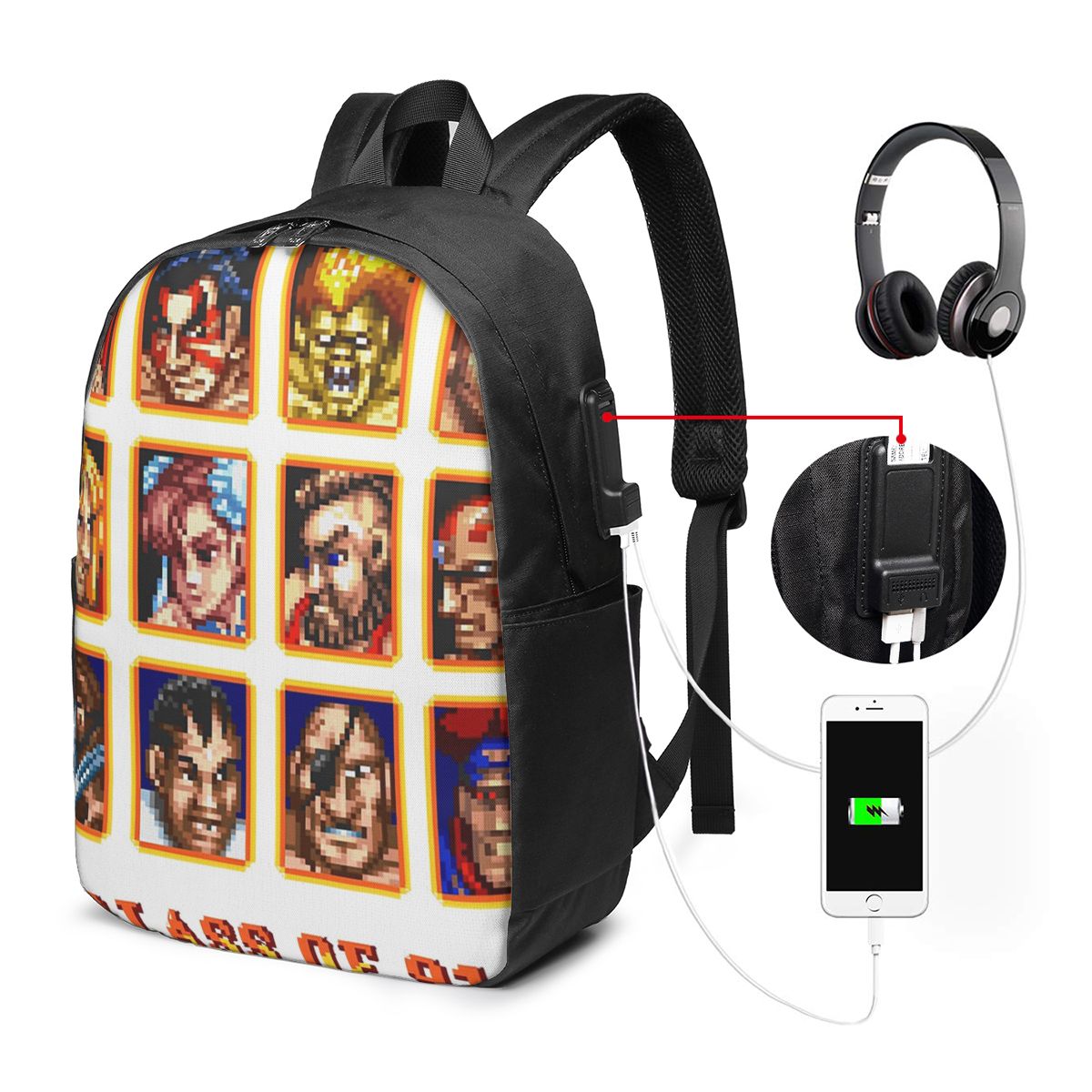 Laptop Bag - Mochila Defeated Portraits Super Street Fighter,