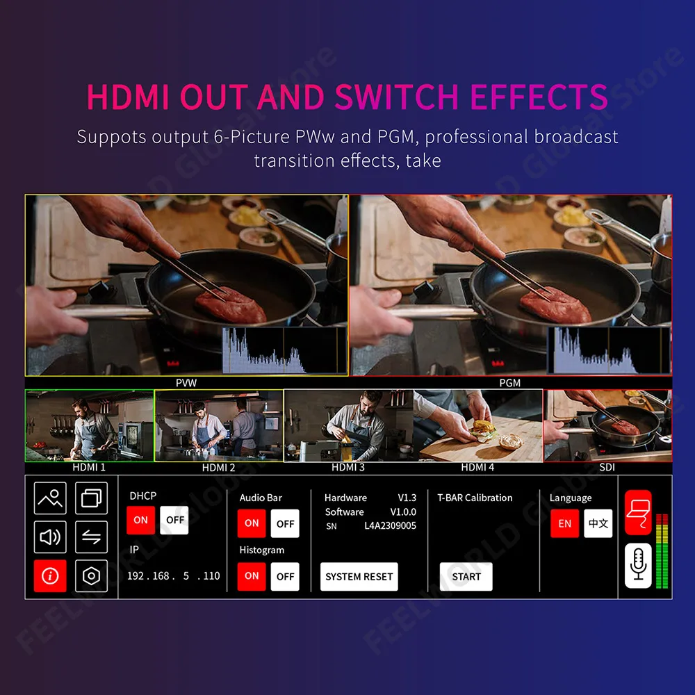 FEELWORLD-Mezclador de vídeo m - Hdmi Cable reseña y precio