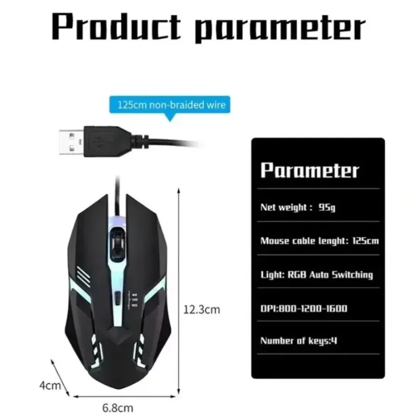 Ratón para juegos con cable US - Laptop Mouse reseña y precio