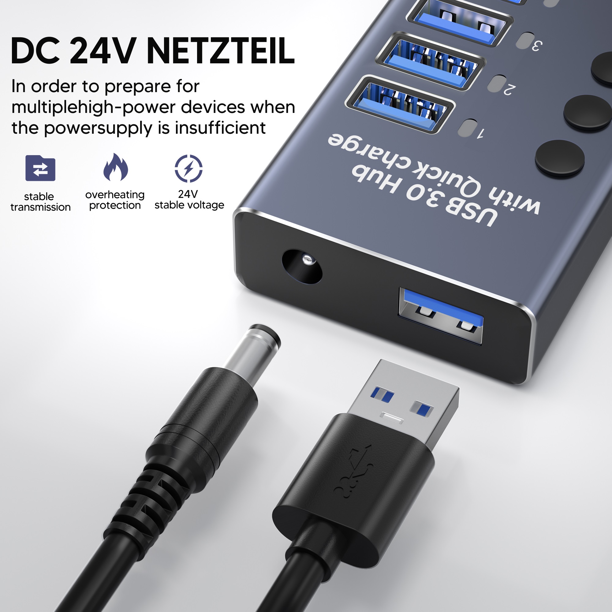 Hub USB 3.0 de 10 Puertos de A - Usb Hub reseña y precio