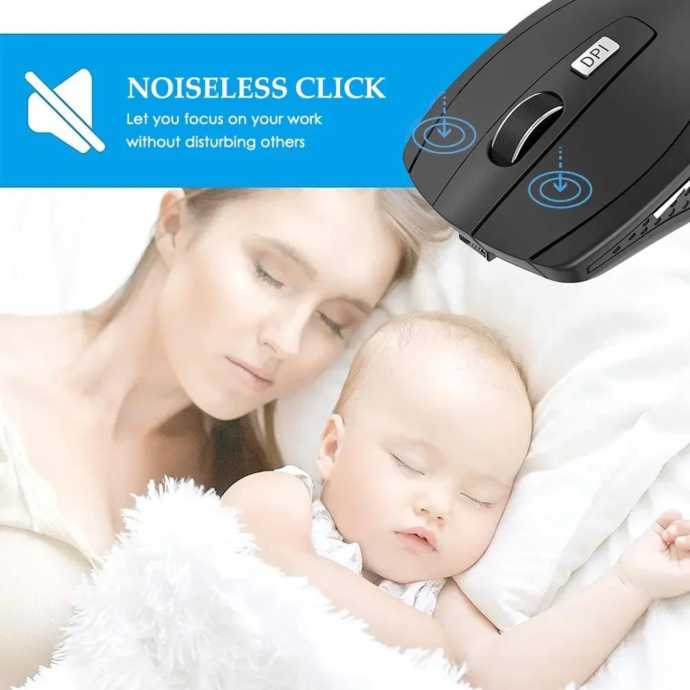Ratón inalámbrico de 2,4G, erg - Laptop Mouse reseña y precio